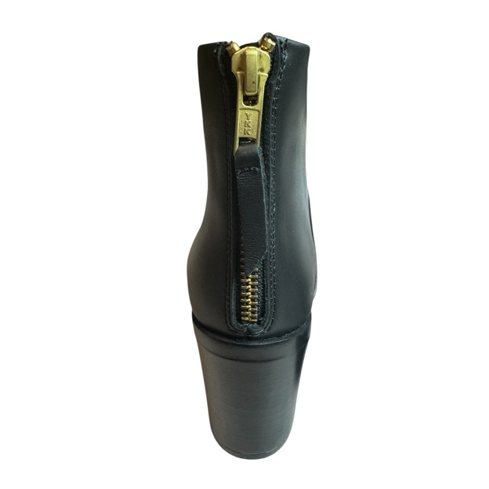Nisolo Dari Black Leather Commuter Ankle Boots With Back Gold Zipper Size 6.5 - Picture 5 of 11